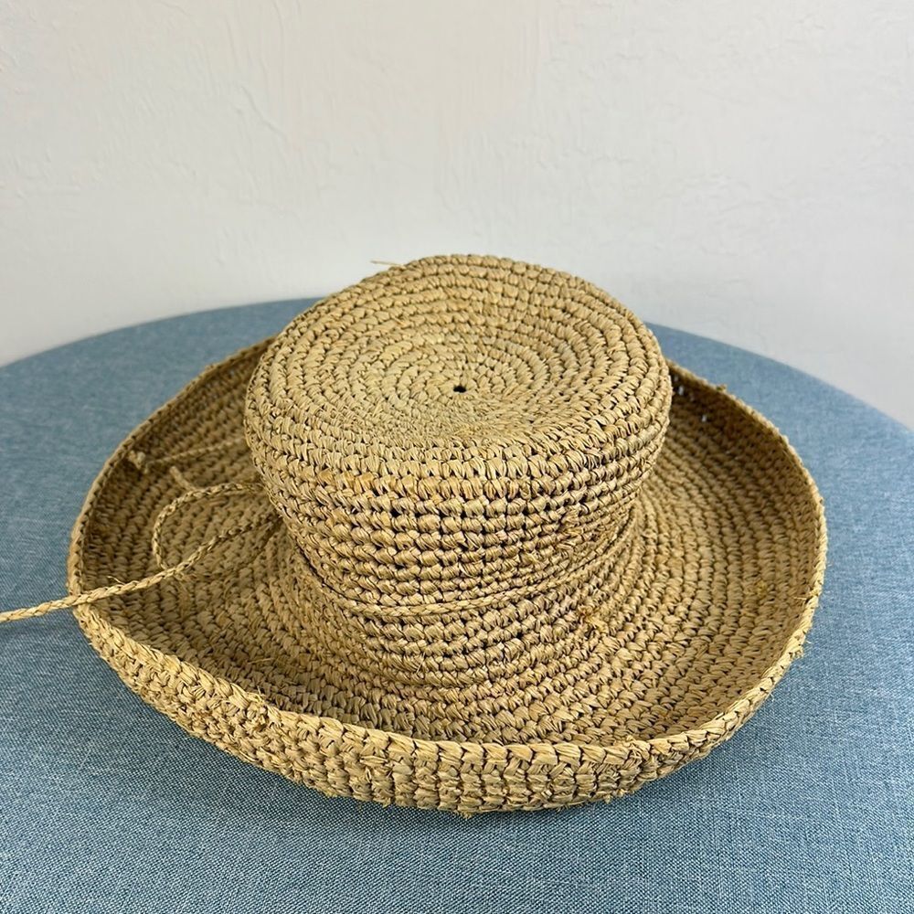 The Scala Collection Woven Straw Hat With A Bow O… - image 1